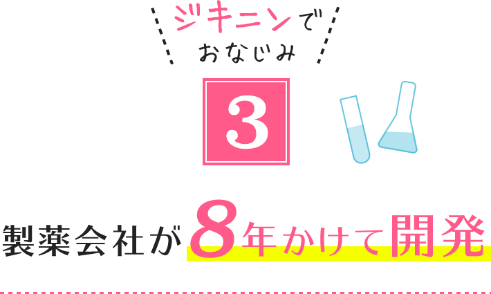 3.ジキニンでおなじみ 製薬会社が8年かけて開発