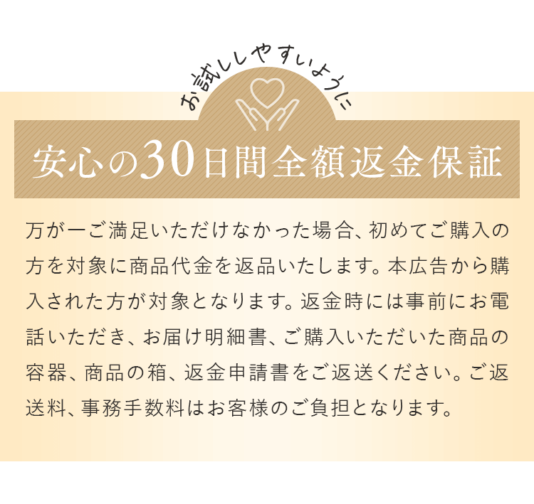 安心の30日間全額返金保証